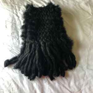7-star Super fluffy black scarf